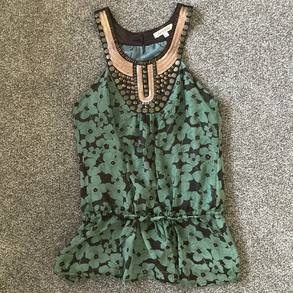 Green Floral Top by Lucy & Co. - Size S
